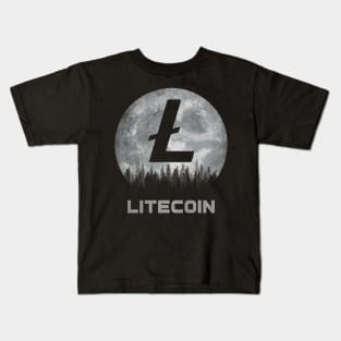 Vintage Litecoin LTC Coin To The Moon Crypto Token Cryptocurrency Blockchain Wallet Birthday Gift For Men Women Kids Kids T-Shirt